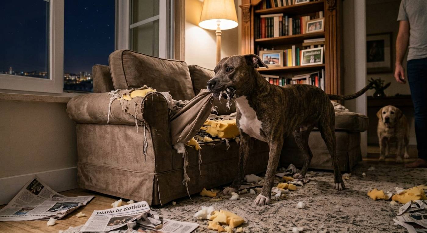 Cão que Ladra, Chora ou Destrói Quando Fica Sozinho: Porquê e Como Resolver
